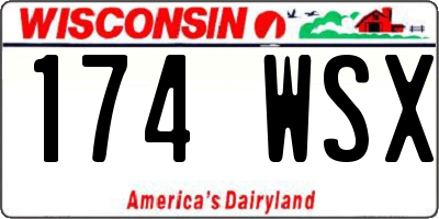 WI license plate 174WSX