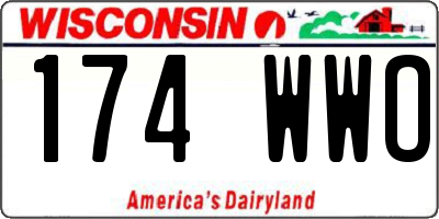 WI license plate 174WWO