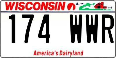 WI license plate 174WWR
