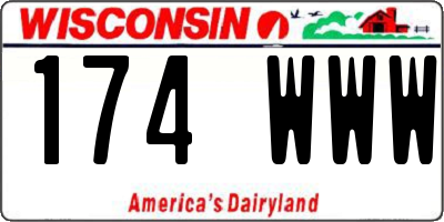 WI license plate 174WWW
