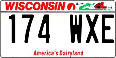 WI license plate 174WXE