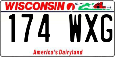 WI license plate 174WXG