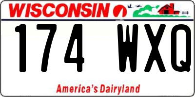 WI license plate 174WXQ
