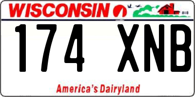 WI license plate 174XNB
