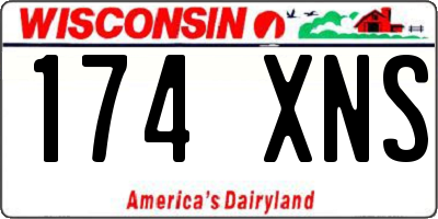 WI license plate 174XNS