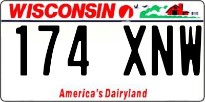 WI license plate 174XNW