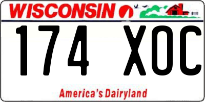 WI license plate 174XOC