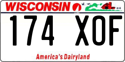 WI license plate 174XOF