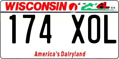 WI license plate 174XOL