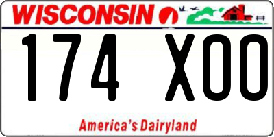 WI license plate 174XOO