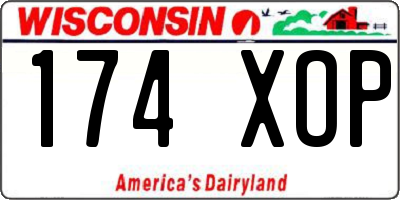 WI license plate 174XOP
