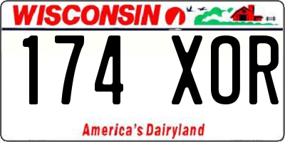 WI license plate 174XOR