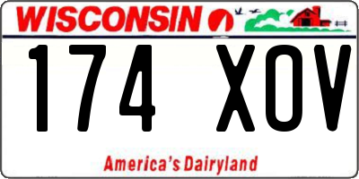 WI license plate 174XOV