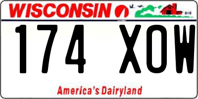 WI license plate 174XOW
