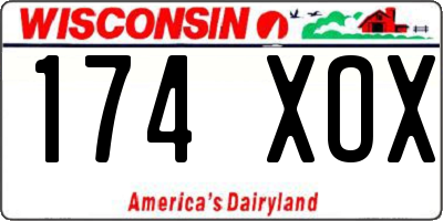 WI license plate 174XOX