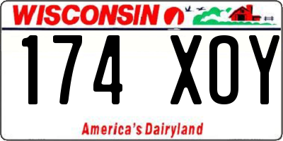 WI license plate 174XOY