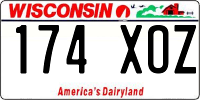 WI license plate 174XOZ