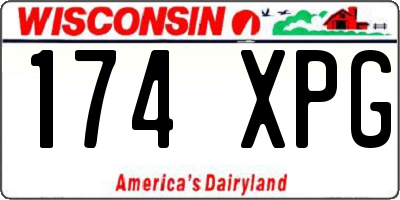 WI license plate 174XPG