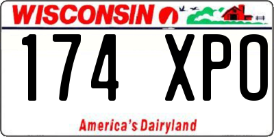 WI license plate 174XPO