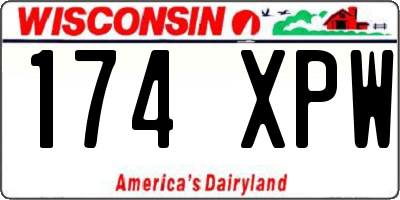 WI license plate 174XPW