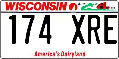 WI license plate 174XRE