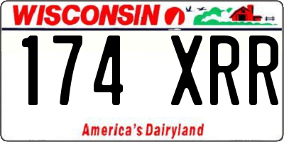 WI license plate 174XRR