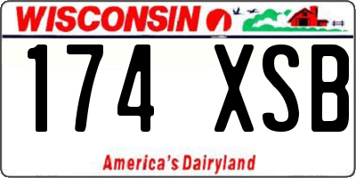 WI license plate 174XSB