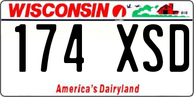 WI license plate 174XSD