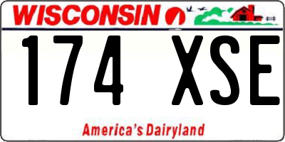 WI license plate 174XSE