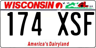 WI license plate 174XSF