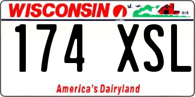 WI license plate 174XSL