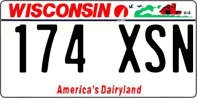 WI license plate 174XSN