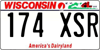 WI license plate 174XSR