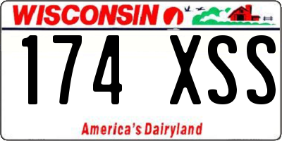WI license plate 174XSS