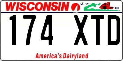 WI license plate 174XTD