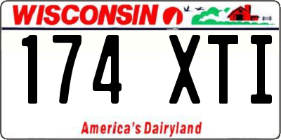 WI license plate 174XTI
