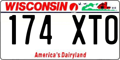 WI license plate 174XTO
