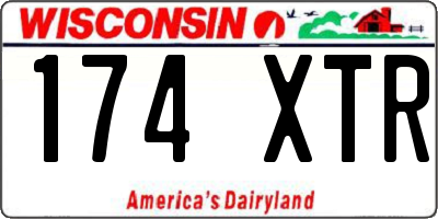 WI license plate 174XTR