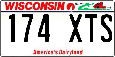 WI license plate 174XTS