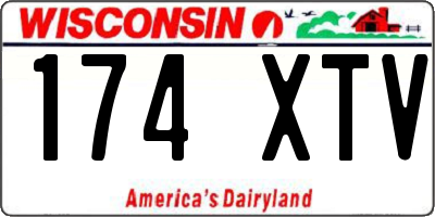 WI license plate 174XTV