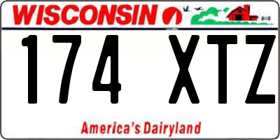WI license plate 174XTZ