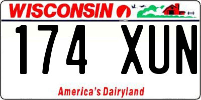 WI license plate 174XUN