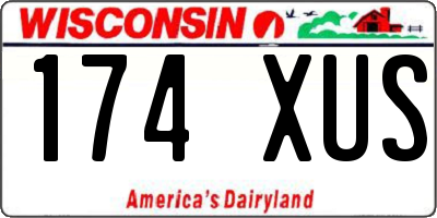 WI license plate 174XUS