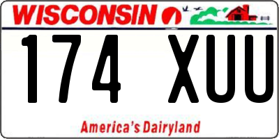 WI license plate 174XUU