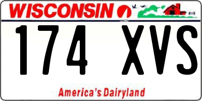 WI license plate 174XVS