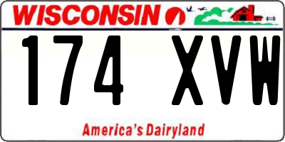 WI license plate 174XVW