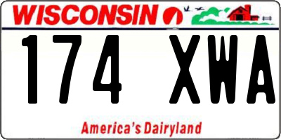 WI license plate 174XWA