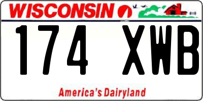 WI license plate 174XWB