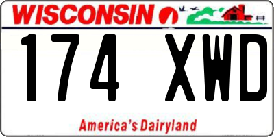 WI license plate 174XWD