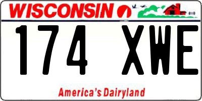 WI license plate 174XWE